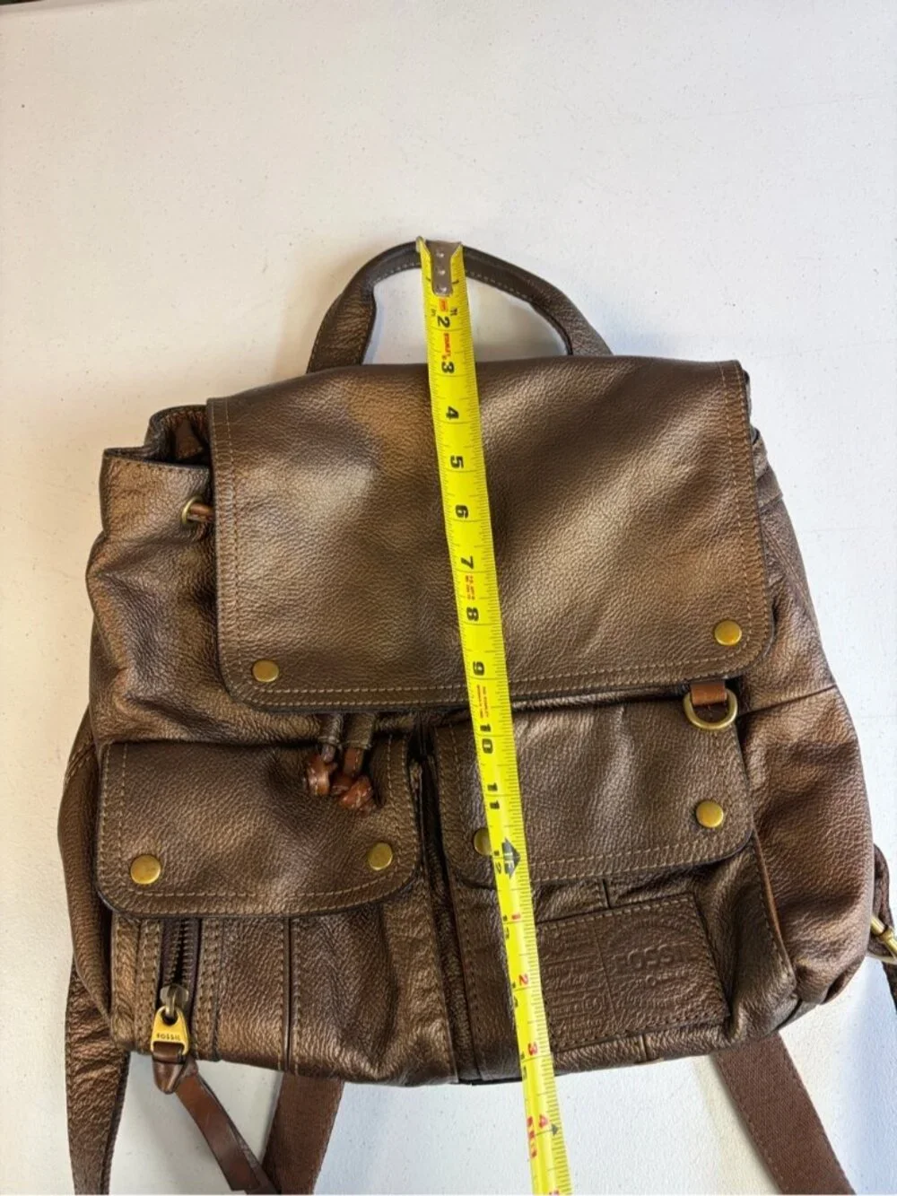 Fossil Womens Brown Leather Backpack Rucksack Boho Travel Shoulder Bag Vintage